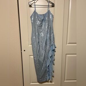 Women’s Runaway The Label Lamiya Maxi Dress- Light Blue pattern In